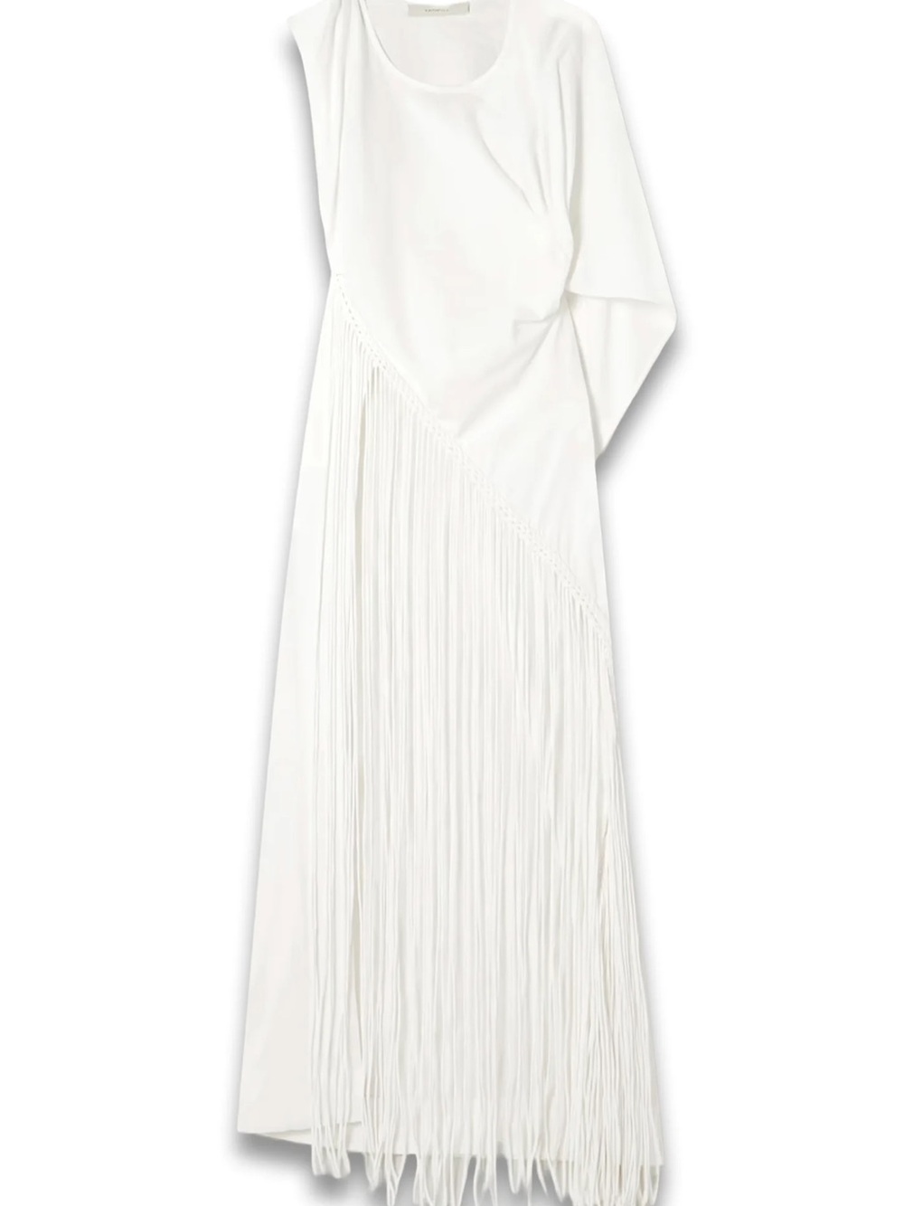 Faithfull the brand White Fringe Maxi Dress with Batwing Sleeves - Picture 2 of 5